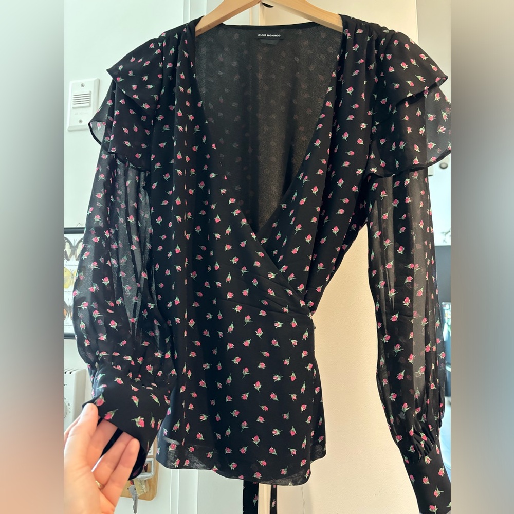 Club Monaco wrap blouse